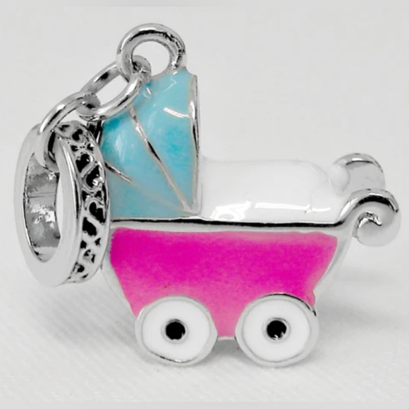 Sale**NEW Mainstreet Collections 2 Baby Charms and 2 Charm Necklaces, girl, boy - Picture 2 of 6